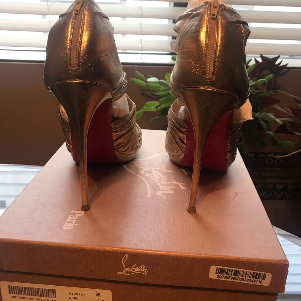 Christian Louboutin Gold Heels!! Gently Worn!!